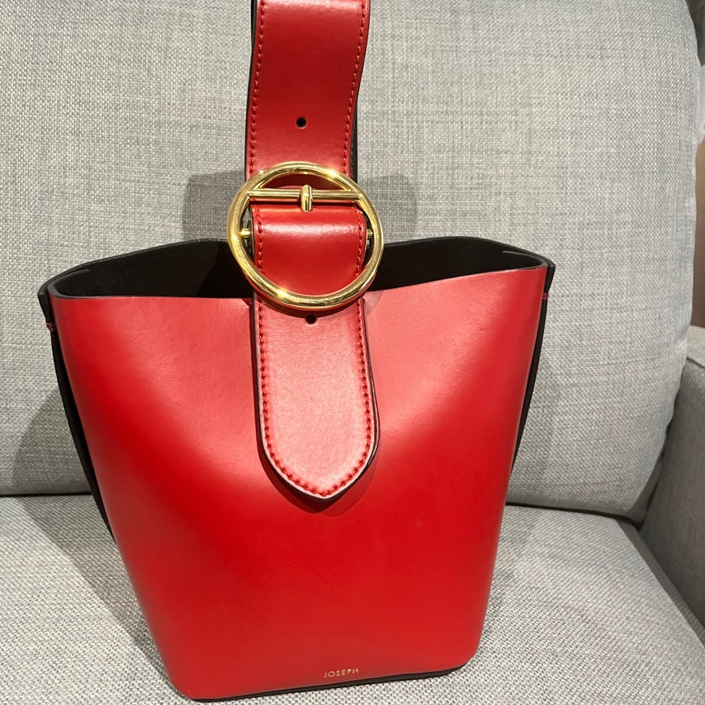 Joseph- Red Sevres Mini Buckle-handle Leather Bag